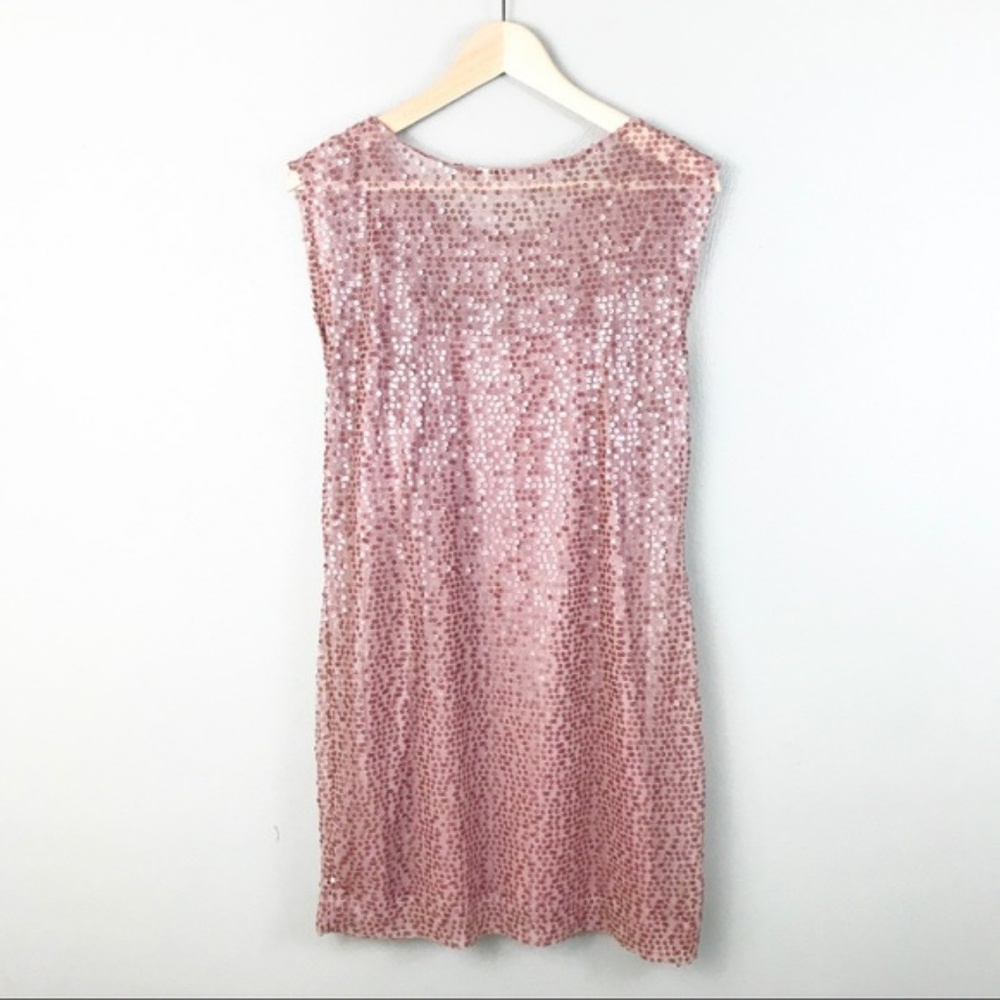 Blush pink sequin shift dress